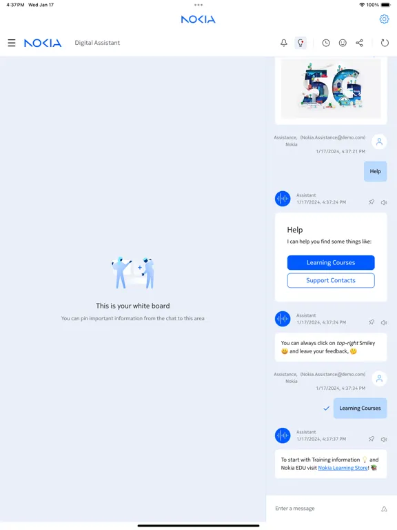 Nokia AI Digital Assistant iPad 스크린샷