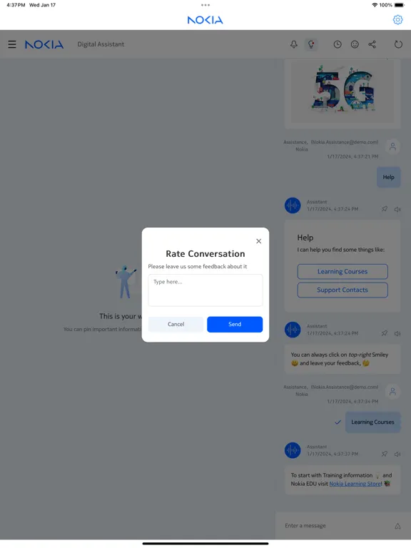 Nokia AI Digital Assistant iPad 스크린샷