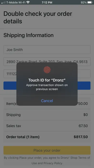 Nok Nok™ ShopAuth應用截圖