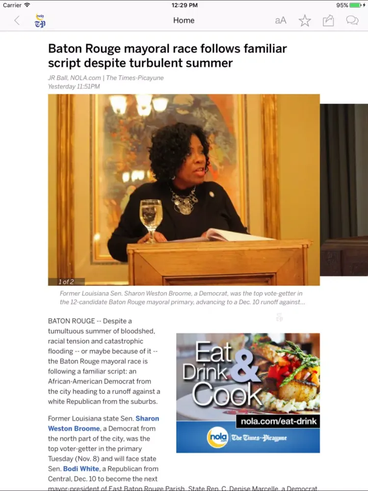 ภาพหน้าจอของ NOLA.com: Baton Rouge iPad 