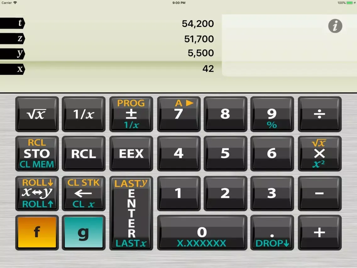 تصاویر Access RPN Calculator iPad 