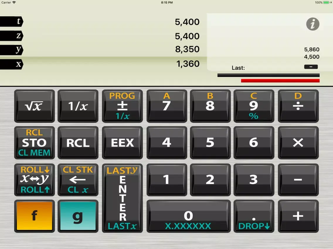 صور Active RPN Calculator iPad 