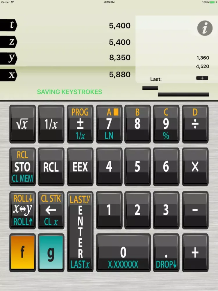 صور Active RPN Calculator iPad 