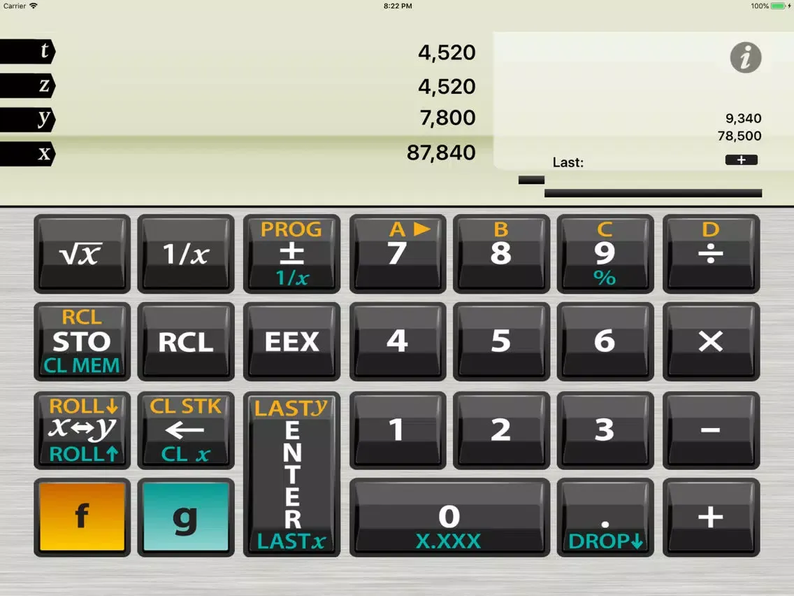 صور Active RPN Calculator iPad 