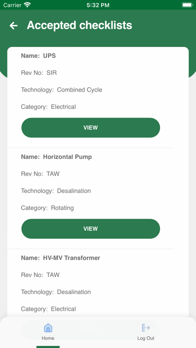 Screenshot di NOMAC RoS Checklists