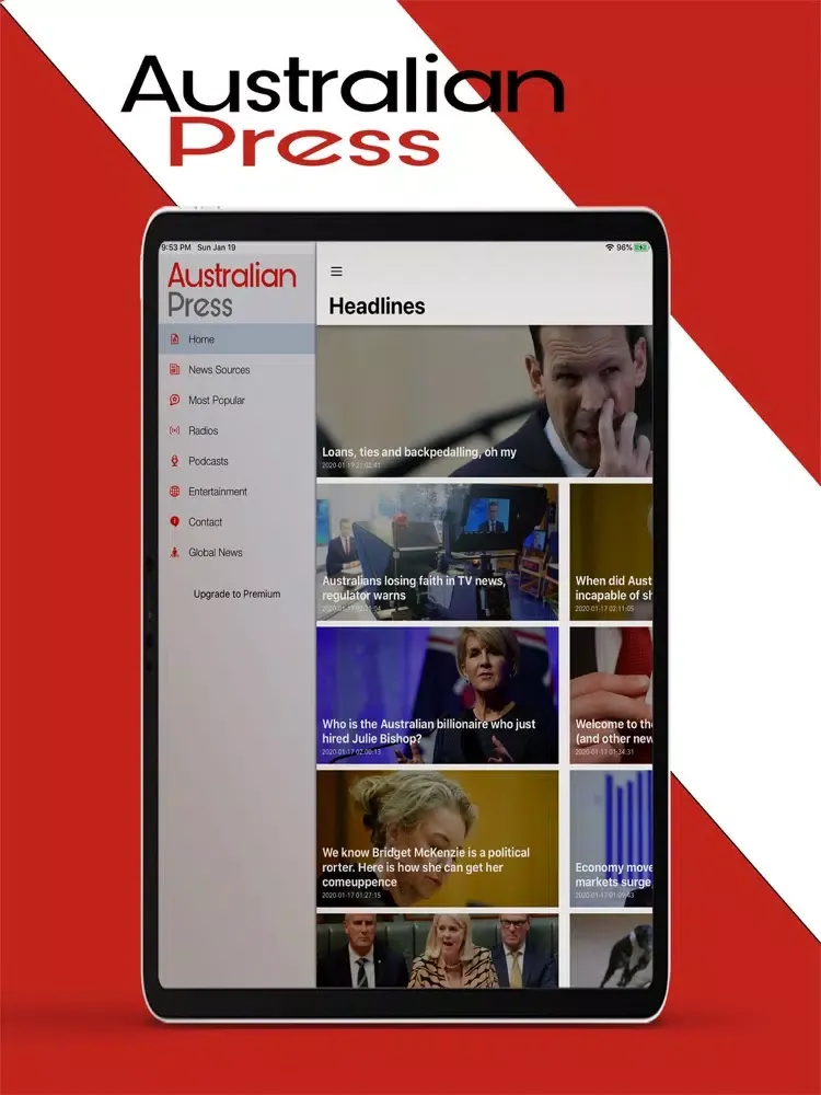 Screenshot di Australia Press : News, Radios iPad 