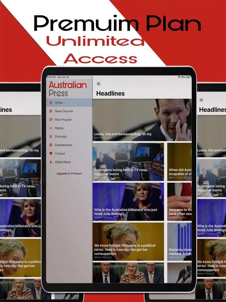 Screenshot di Australia Press : News, Radios iPad 
