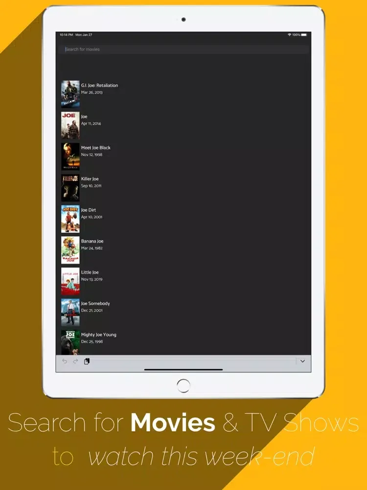 Captures d'écran de Movies Box & TV Shows Cinema iPad 