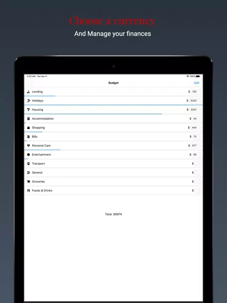 Expense Tracker · iPad  سکرین شاٹس