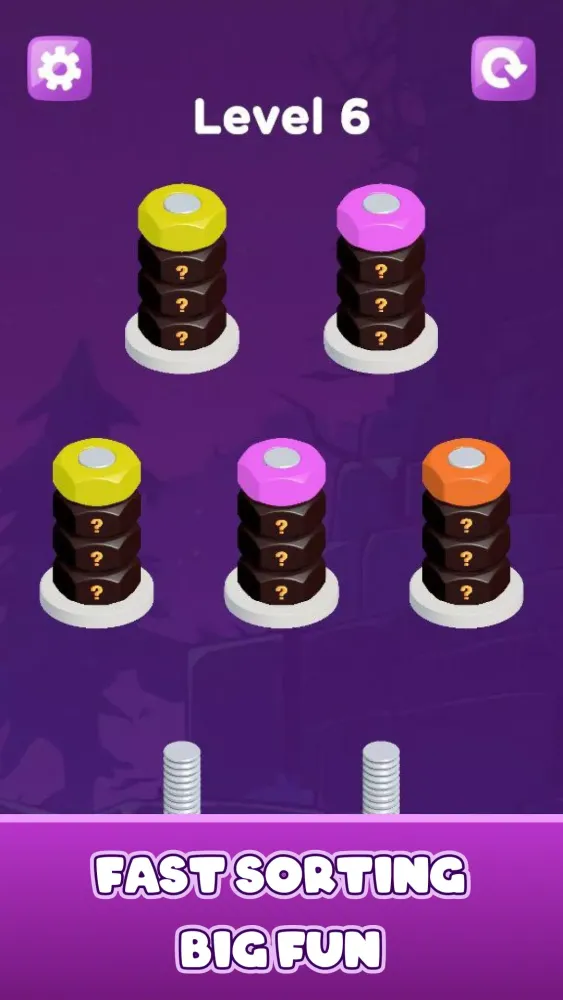 Sort Nuts and Bolts Puzzle سکرین شاٹس