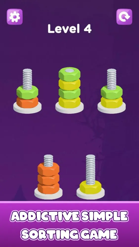 Sort Nuts and Bolts Puzzle سکرین شاٹس