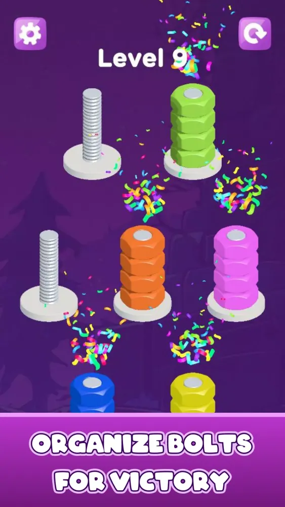 Sort Nuts and Bolts Puzzle سکرین شاٹس