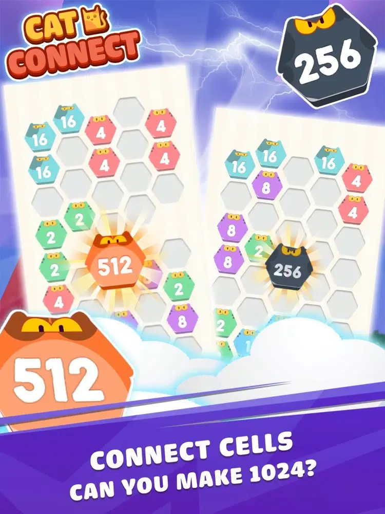 Capturas de pantalla de Cat Cell Connect - Hexa Blocks iPad 