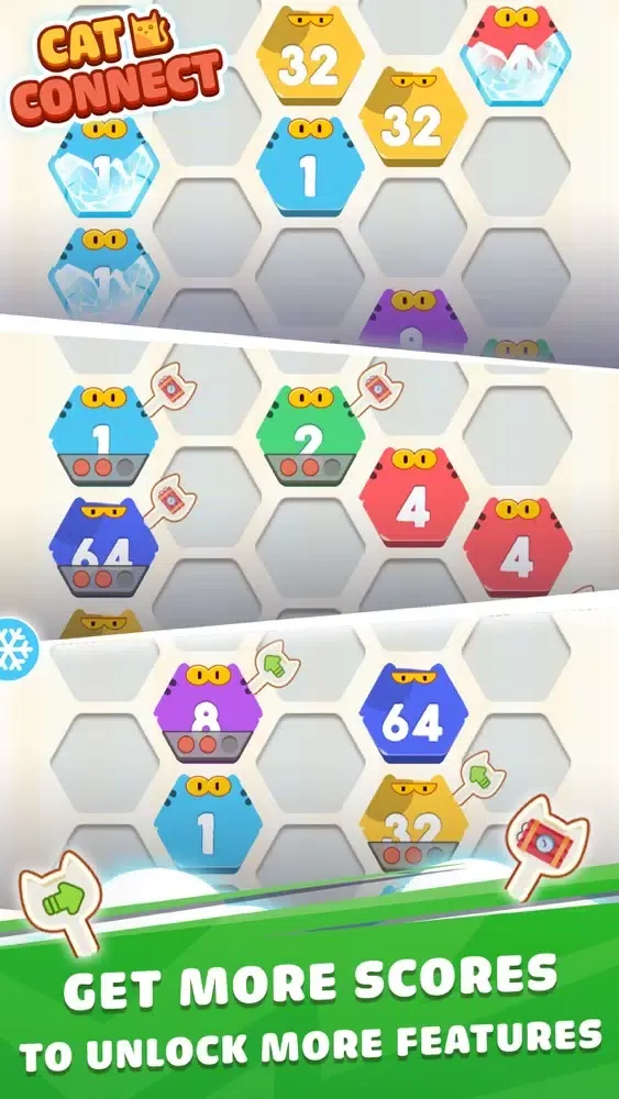Capturas de pantalla de Cat Cell Connect - Hexa Blocks