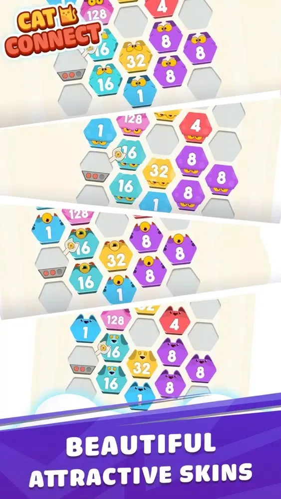 Capturas de pantalla de Cat Cell Connect - Hexa Blocks