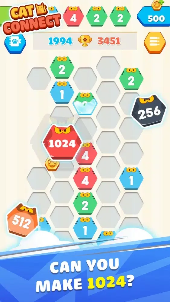 Capturas de pantalla de Cat Cell Connect - Hexa Blocks