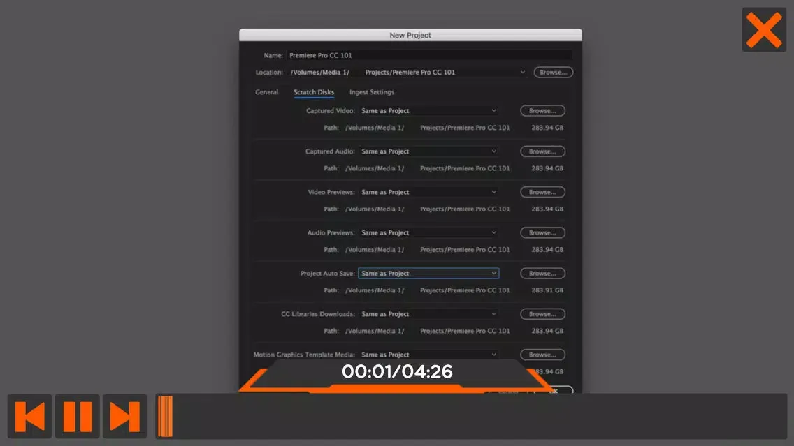 Zrzuty ekranu Start Course For Premiere Pro