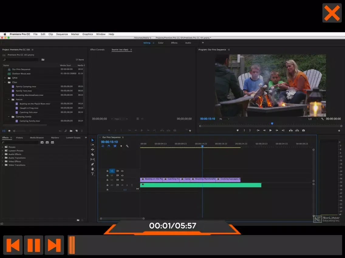 ภาพหน้าจอของ Working in the Timeline Course iPad 