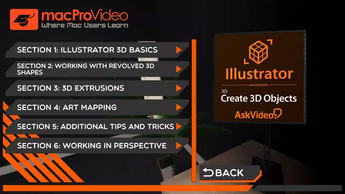 ภาพหน้าจอของ Create 3D Objects Course