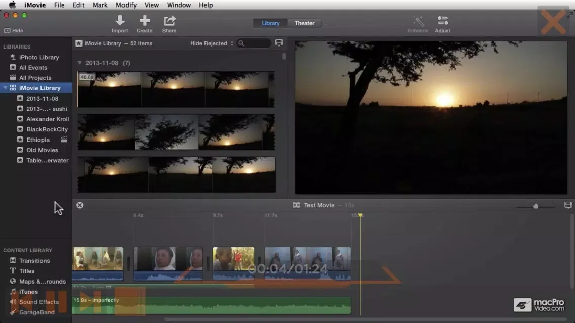 Zrzuty ekranu Footage Course For iMovie