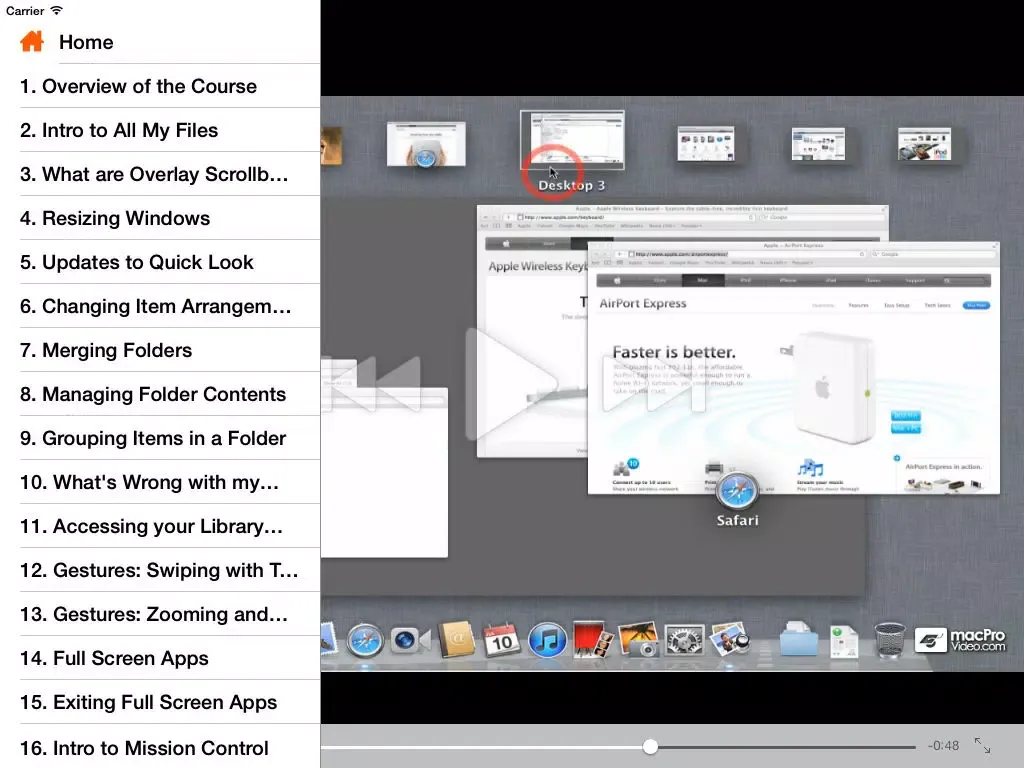 Course For Mac OS X 10.7 101 - Core Lion iPad  スクリーンショット