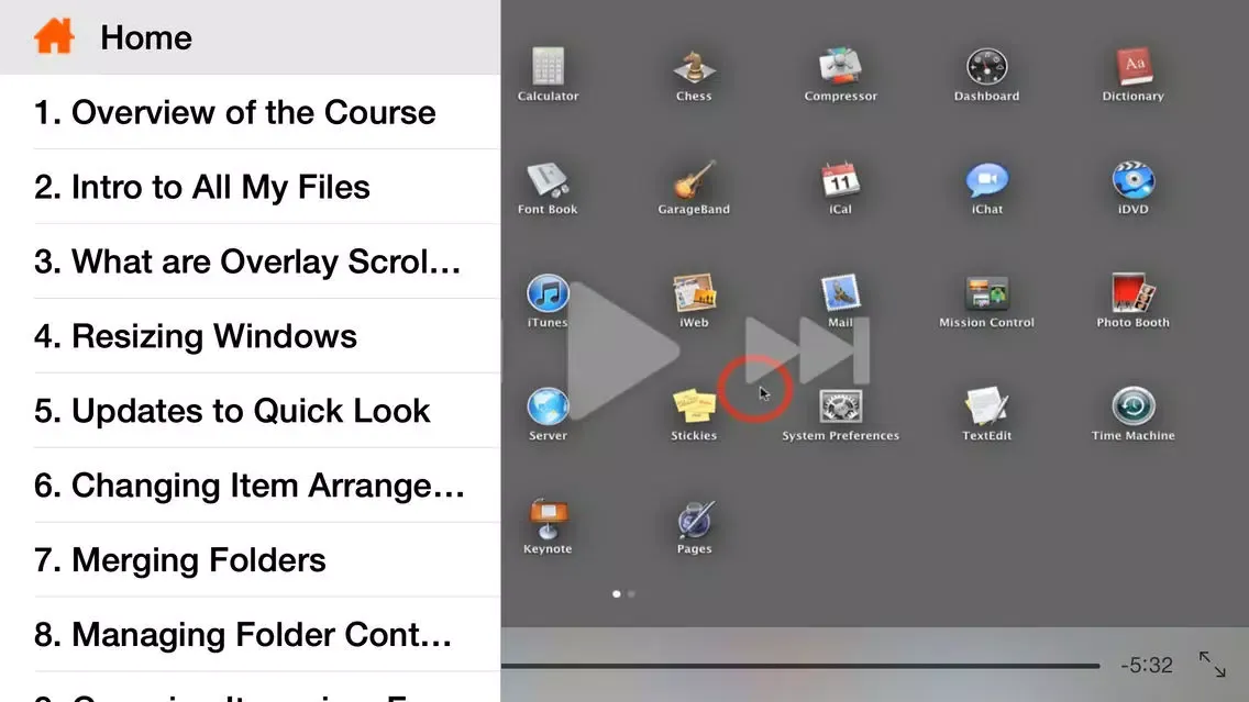Course For Mac OS X 10.7 101 - Core Lion スクリーンショット