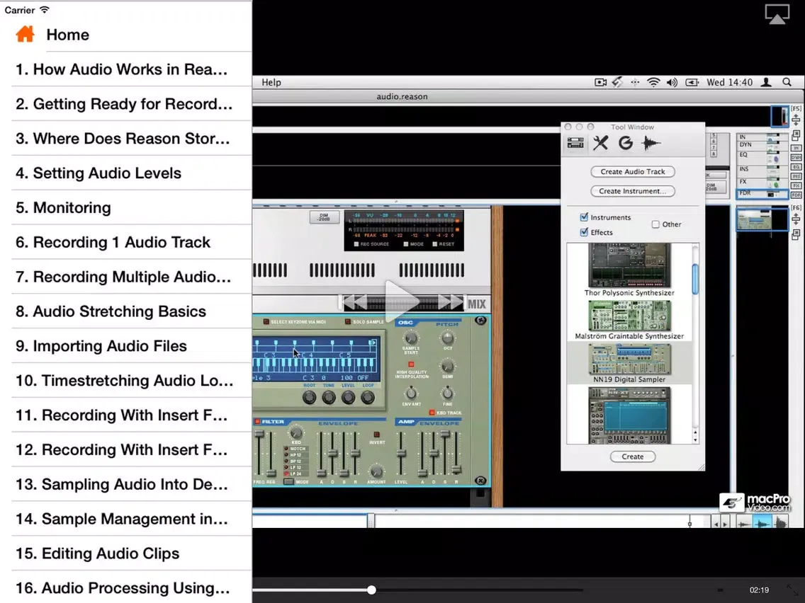 Zrzuty ekranu MPV's Reason 6 105 - Working With Audio iPad 