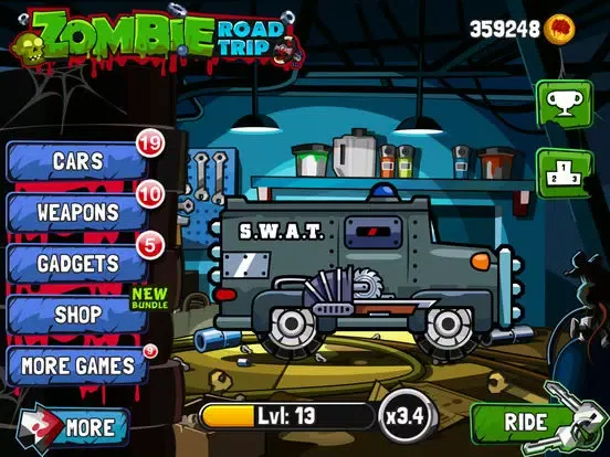Tangkapan layar Zombie Road Trip iPad 