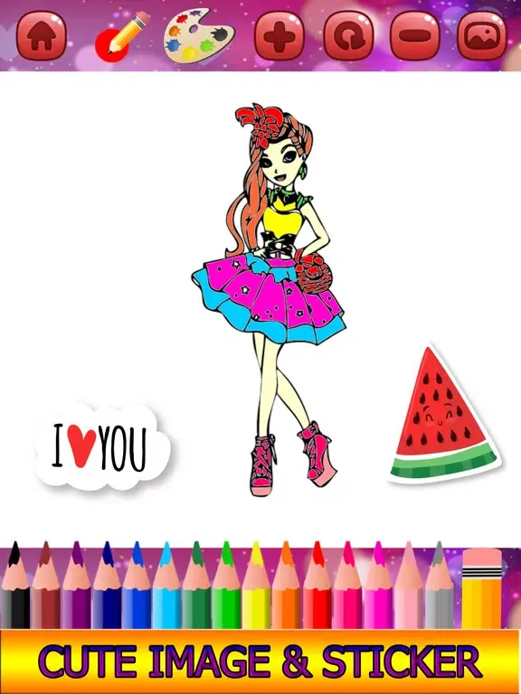 Capturas de pantalla de Dolls Girl Coloring book iPad 