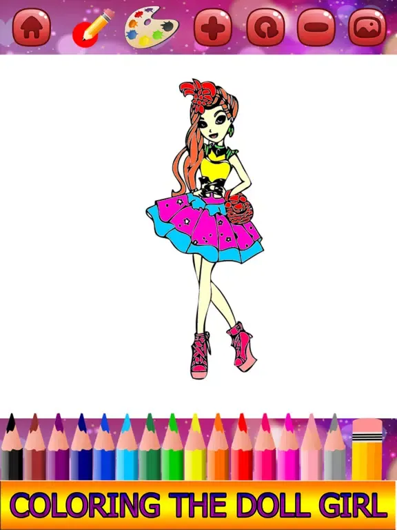 Capturas de pantalla de Dolls Girl Coloring book iPad 