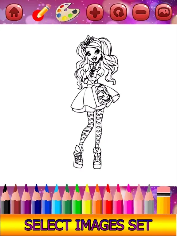 Capturas de pantalla de Dolls Girl Coloring book iPad 