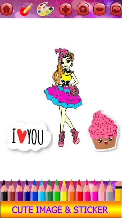 Capturas de pantalla de Dolls Girl Coloring book