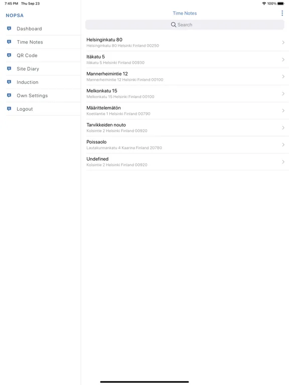 Zrzuty ekranu Nopsa Pro Time Tracking System iPad 