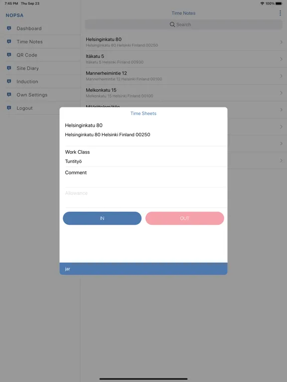 Zrzuty ekranu Nopsa Pro Time Tracking System iPad 