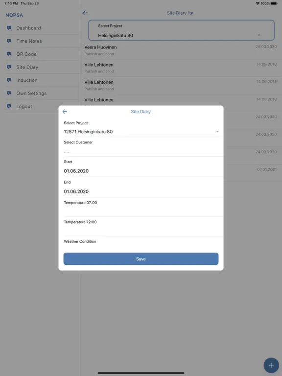 Zrzuty ekranu Nopsa Pro Time Tracking System iPad 