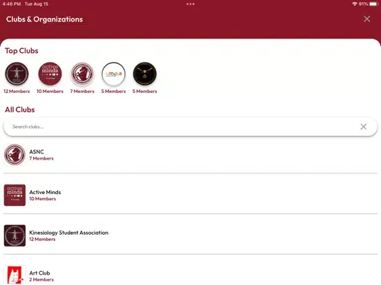 ภาพหน้าจอของ Mustang Student App iPad 