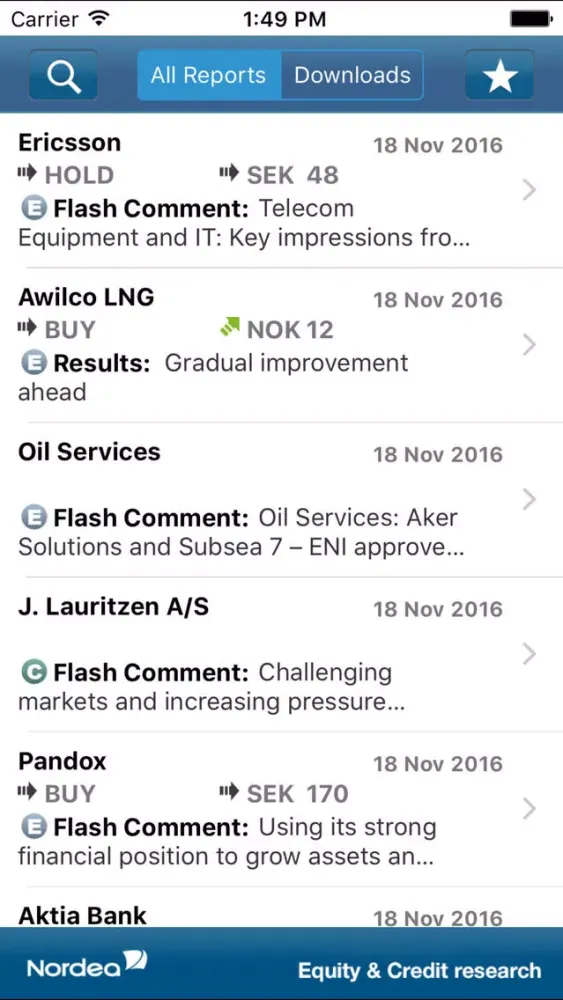 Скриншоты Nordea Markets Equity Research