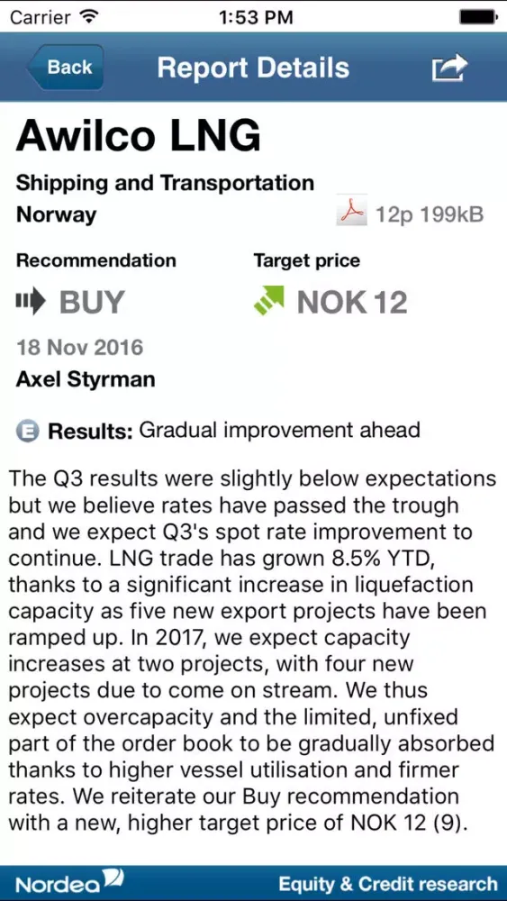 Скриншоты Nordea Markets Equity Research