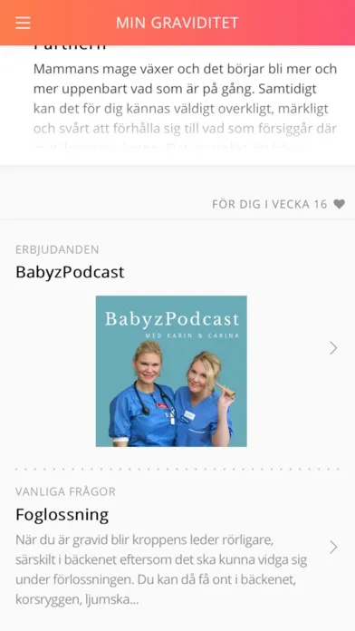 Capturas de tela do The BabyApp - Gravid & Baby
