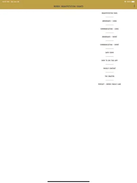 ภาพหน้าจอของ Nordic Manifestation Chants iPad 