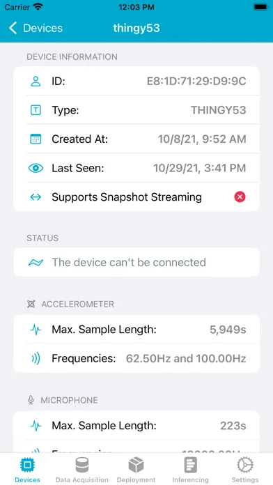 Tangkapan layar nRF Edge Impulse