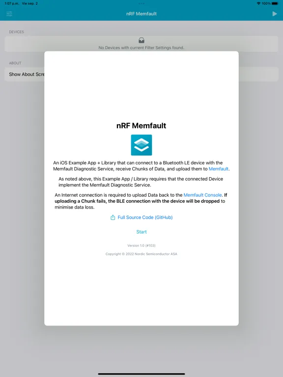 nRF Memfault iPad  Screenshots