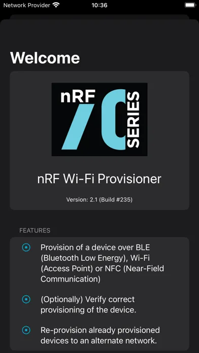 nRF Wi-Fi Provisioner Screenshots