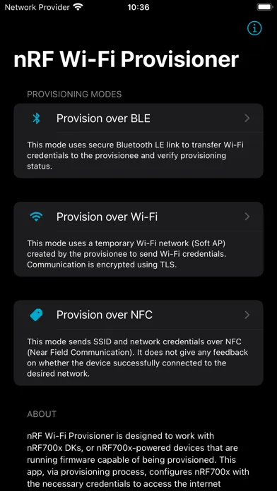 nRF Wi-Fi Provisioner Screenshots