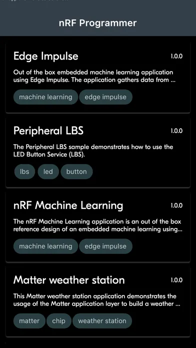 nRF Programmer for Thingy:53 Screenshots