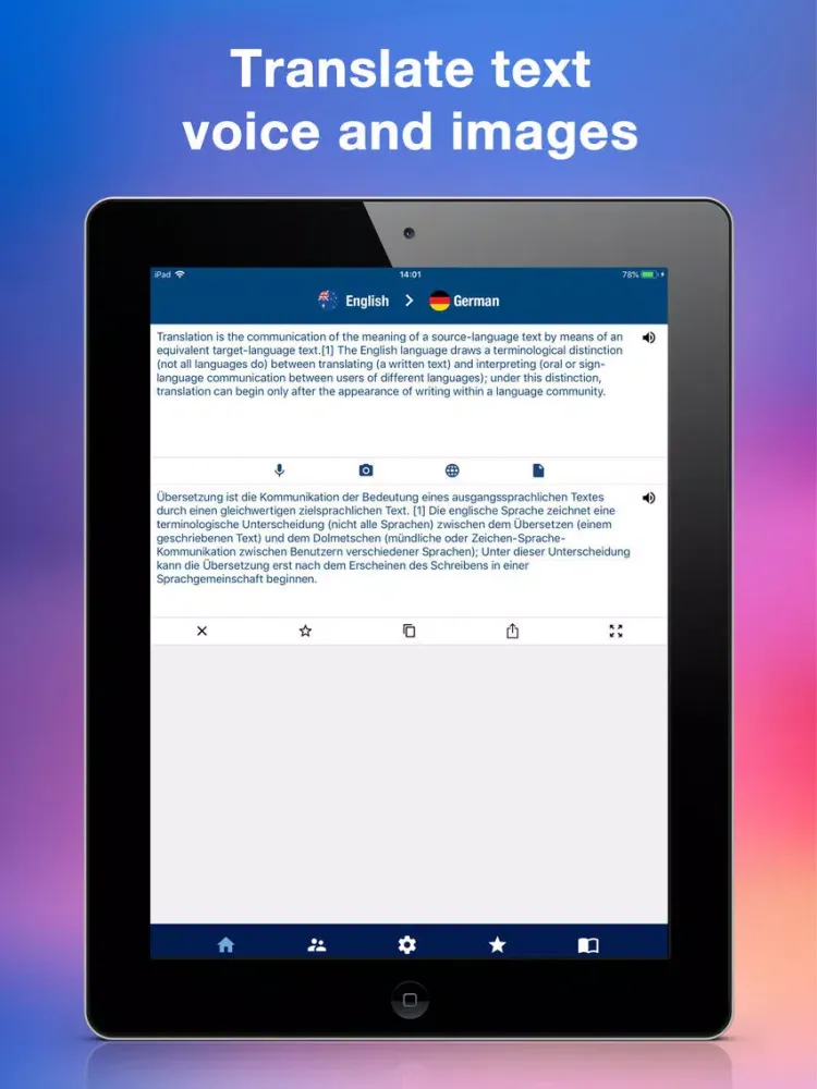 Tangkapan layar Translation and vocabulary iPad 