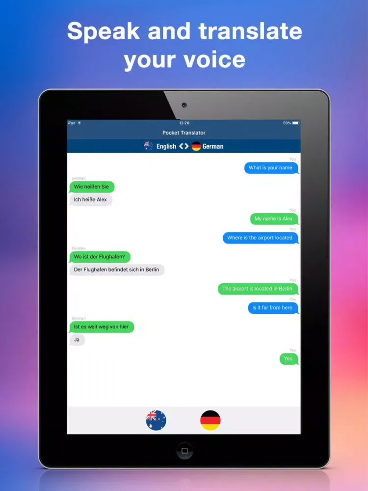 Tangkapan layar Translation and vocabulary iPad 