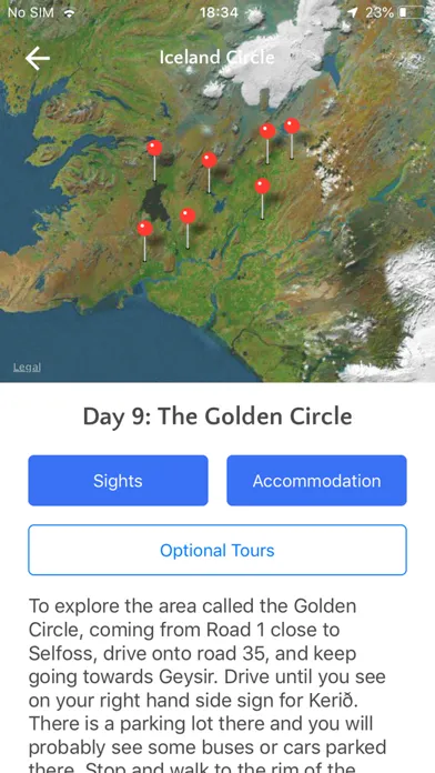 Capturas de pantalla de Nordika Travel Itinerary App