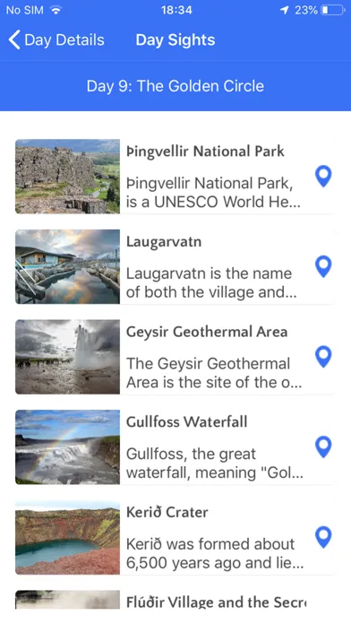 Capturas de pantalla de Nordika Travel Itinerary App