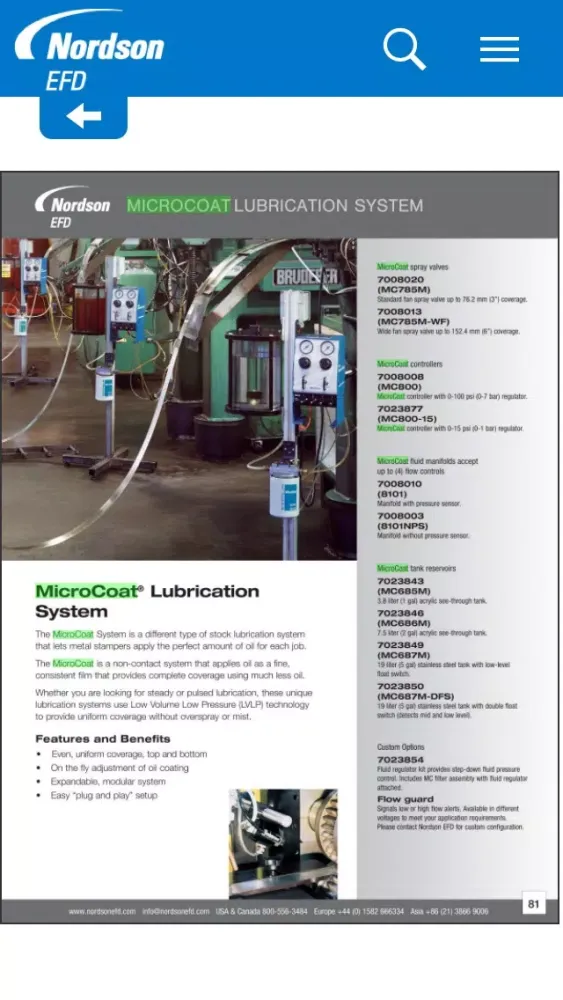 Precision Dispensing Catalog Screenshots